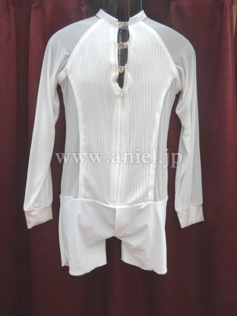 L2559・男性ラテンシャツ白