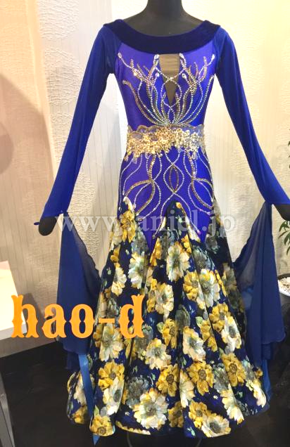 M5639・ロイヤルブルー&花柄※試着不可