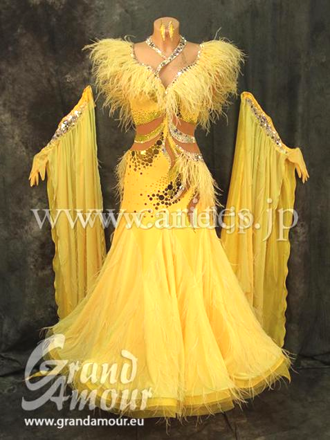 M5649・【Grand Amour】イエロー羽根