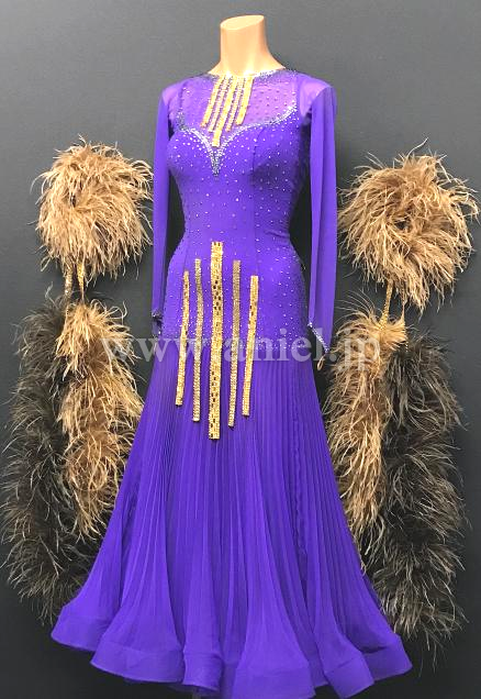 M7795・【ARTI】紫&ブラウン羽根