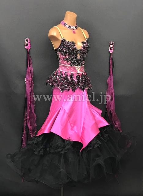 M7841・【Silvia Design】ピンク&黒