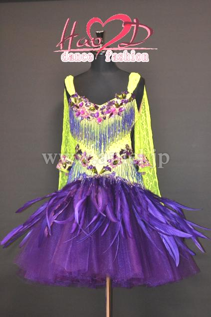 L2576・蛍光緑&紫羽