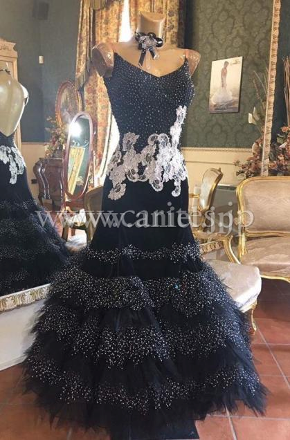 M4869・【Silvia Design】黒&白ドットスカート