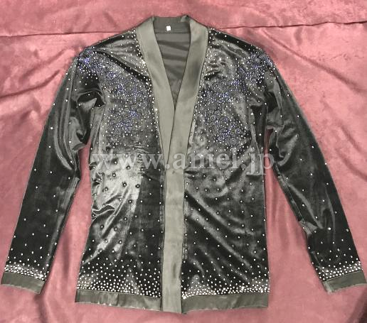 L5541・黒&青メンズラテンシャツ※試着不可