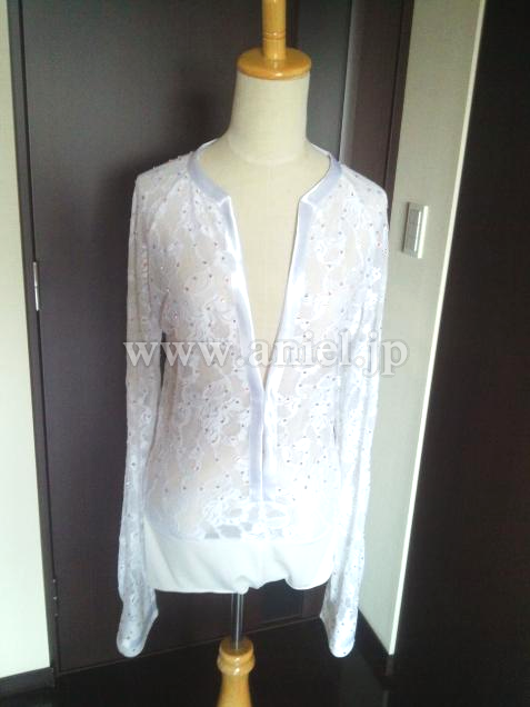 L2072・白レースラテンシャツ※試着不可