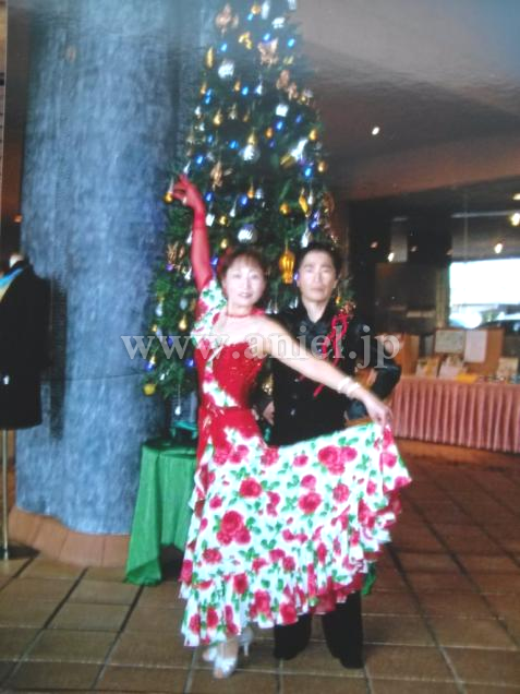 L2580・赤花柄パソドレス