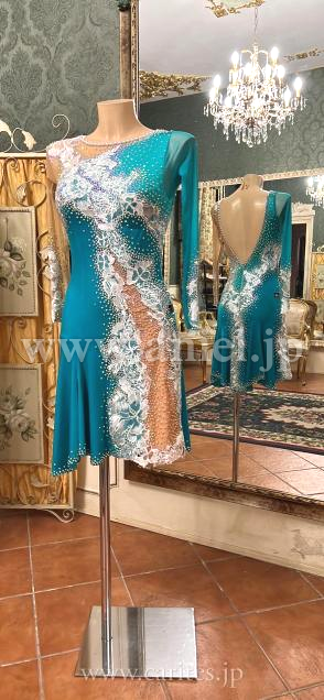 L3534・【Silvia Design】ジェード&ホワイト