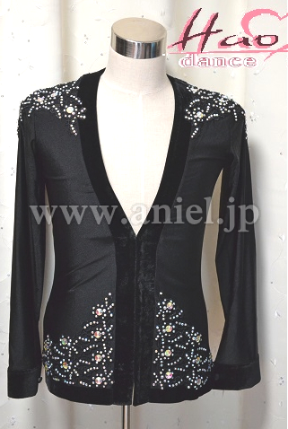 L2566・男性用ラテンシャツ黒※試着不可