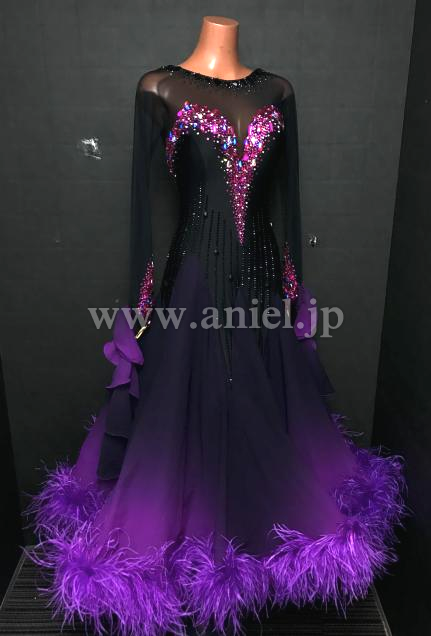 M9074・ブラック&ピンク紫