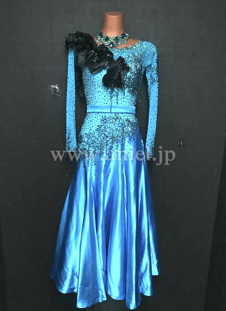 L7378・【タカダンス】水色&黒パソドレス