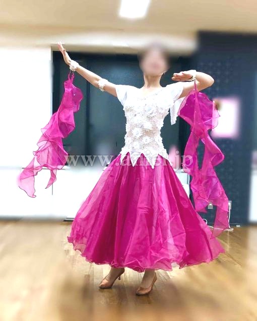 M6449・白&フューシャピンク