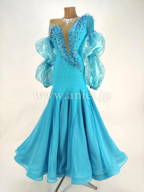 M7554・【NAZAR】水色バルーンスリーブ※試着不可