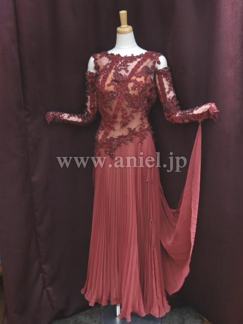 M3457・【Sapiel】ワインレッド