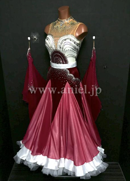 B425・【チャコット】白&ワインレッド