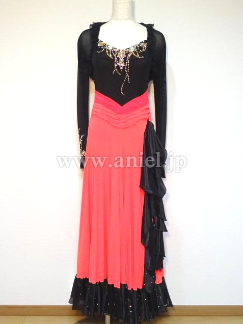 L3519・オレンジ&黒パソドレス※試着不可