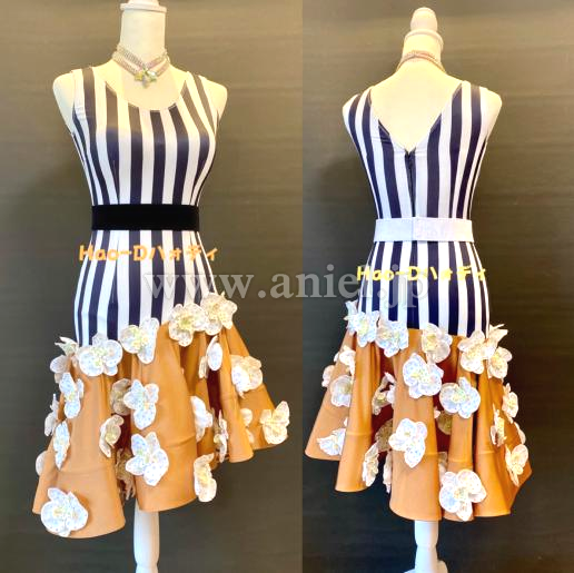 L7367・白黒ストライプ&ベージュ