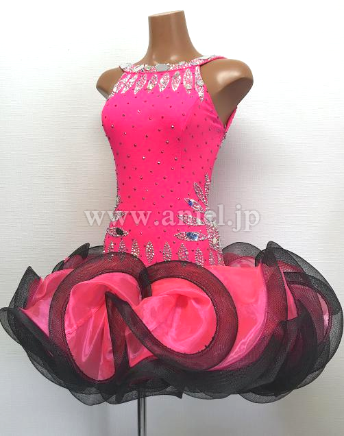 メルマガvol.11先行販売ドレス(ラテン)・【チャコット】ピンク&黒