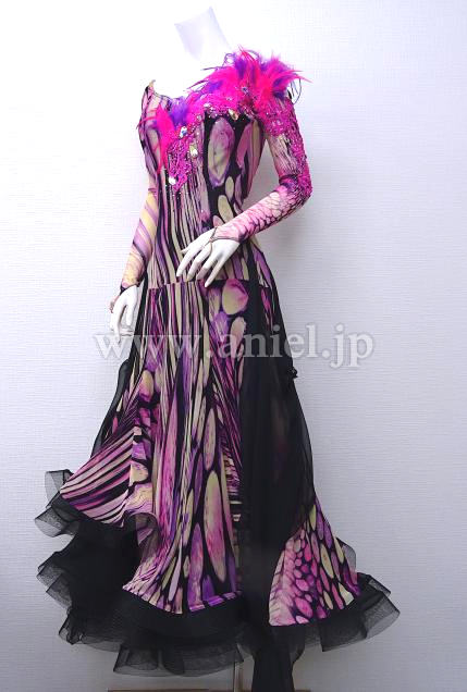 M5719・黒&ピンク柄※試着不可