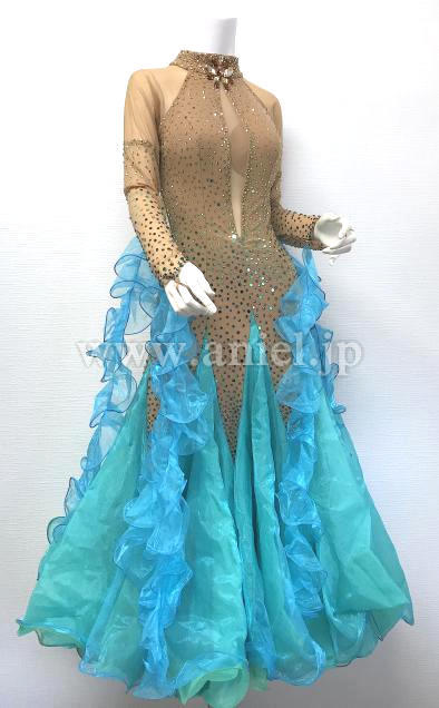 M6476・【チャコット】ベージュ&緑