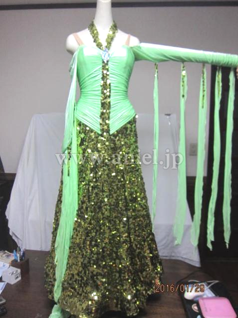 M3464・ペパーミントスパンコールグリーン