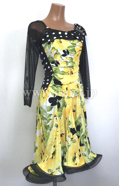 L5350・黒ドット花柄※試着不可