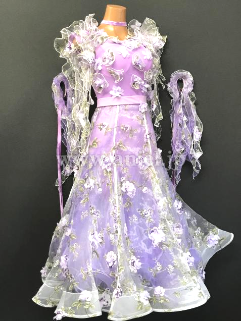 M7852・【タカダンス】ラベンダー花柄※試着不可