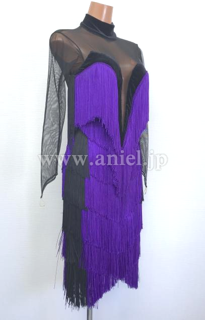 紫&黒フリンジ ※試着不可