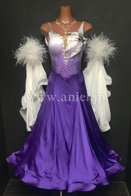 M9107・パープル&ホワイトフラワー