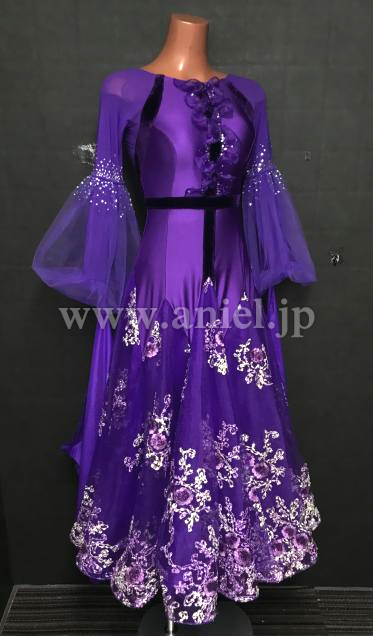 M9108・パープル花柄