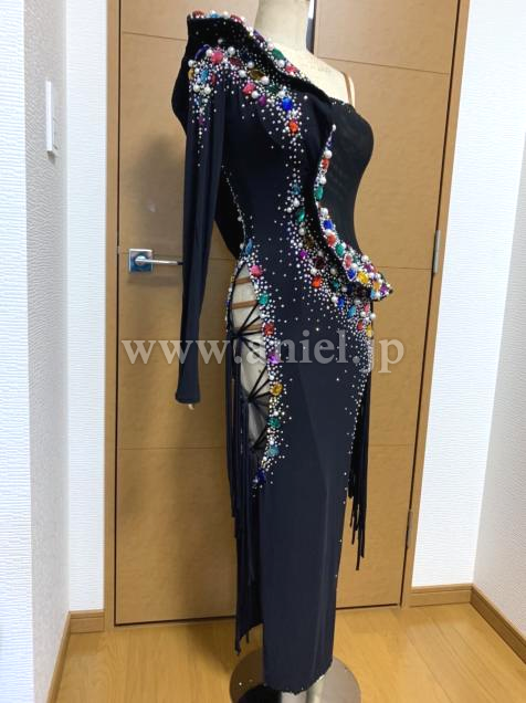 L6554・黒&カラフルストーン