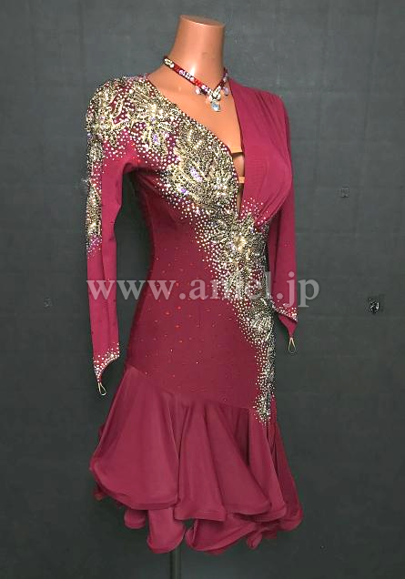 L7407・ワインレッド&ゴールド