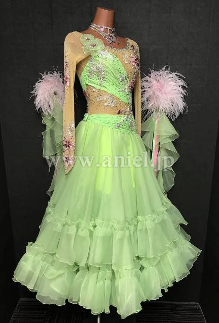 M8546・【タカダンス】グリーン&ベージュ