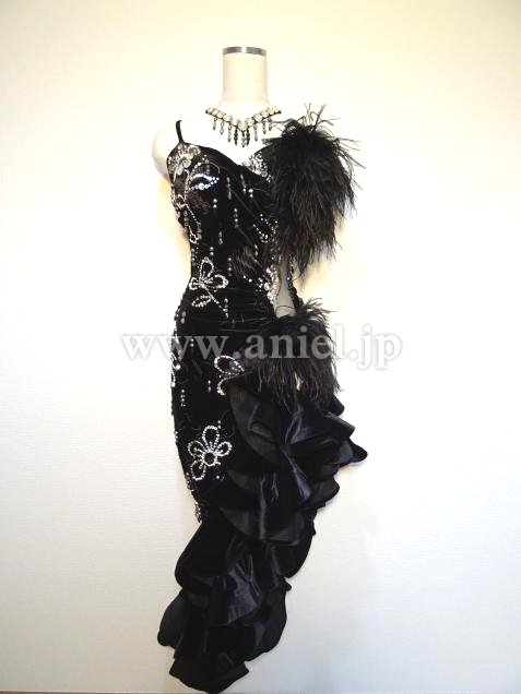 L3018・【Ajour Design】黒ベロア