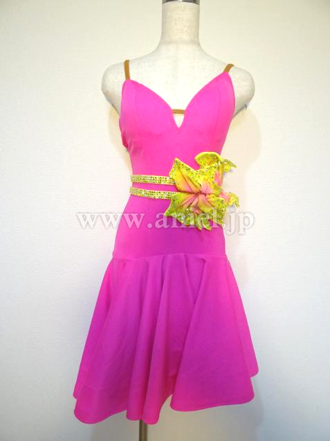 L3020・ショッキングピンク&黄花※試着不可