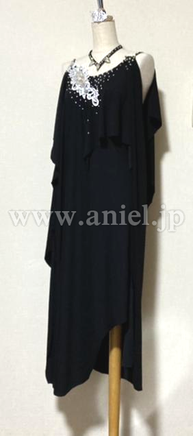 L6223・黒&白ルンバドレス※試着不可