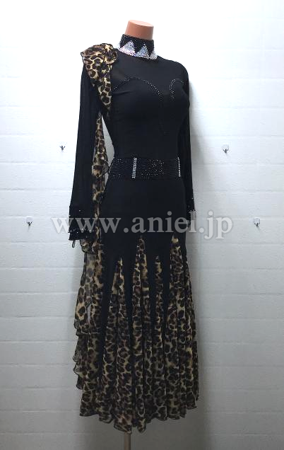 M8584・黒&ヒョウ柄※試着不可
