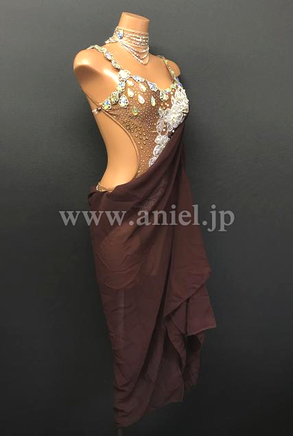 L5589・ワインレッドルンバドレス※試着不可