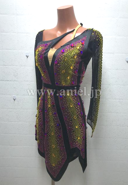 L7425・黒&ピンク&黄