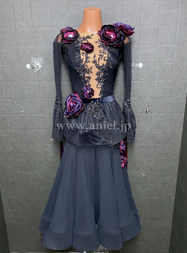 vol.28配信先行販売ドレス(スタンダード)・【DLK】黒&紫花