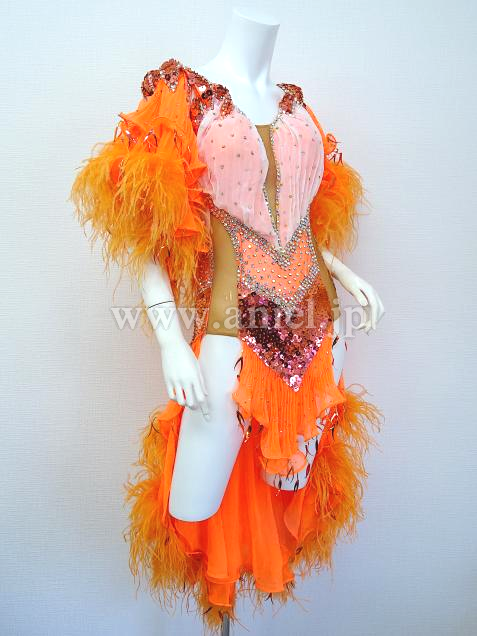 L3992・オレンジ羽根※試着不可