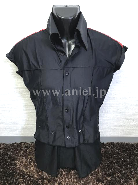 L6231・黒&赤ラテンシャツ※試着不可