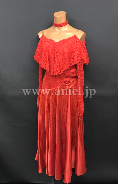 L6605・赤パソドレス【タカダンス】※試着不可