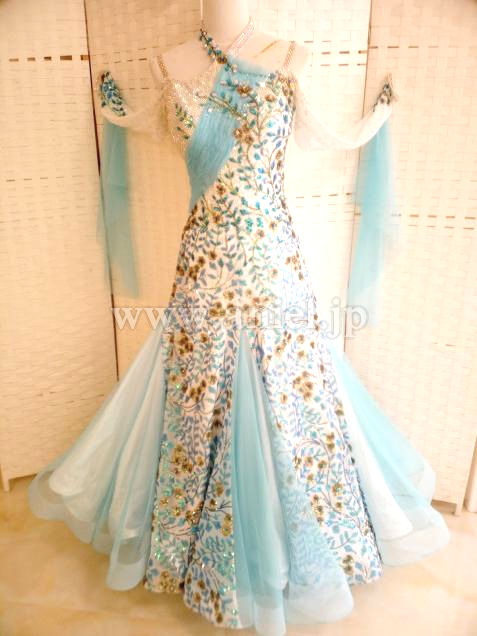 M5825・【Edda Hsu】白花柄&水色※試着不可