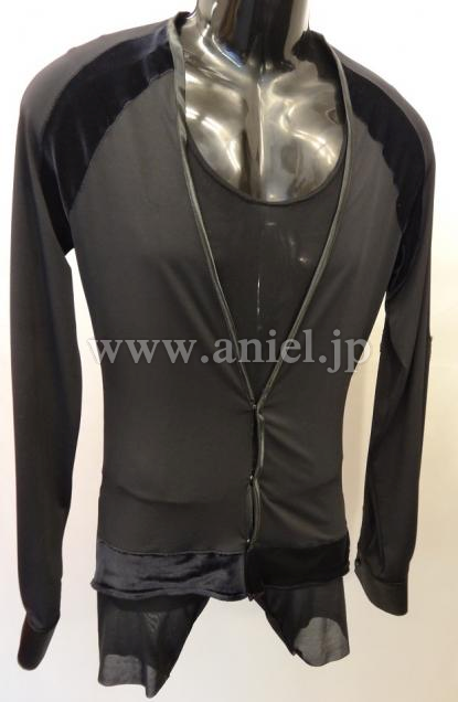 L1634・ラテンシャツ黒