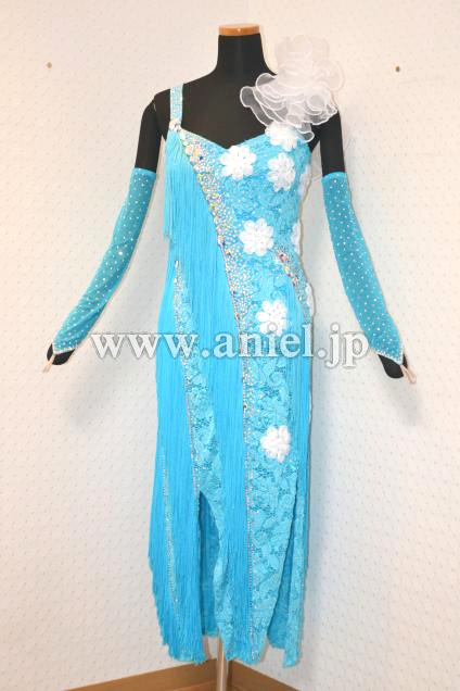 L2276・ブルー花柄レース※試着不可