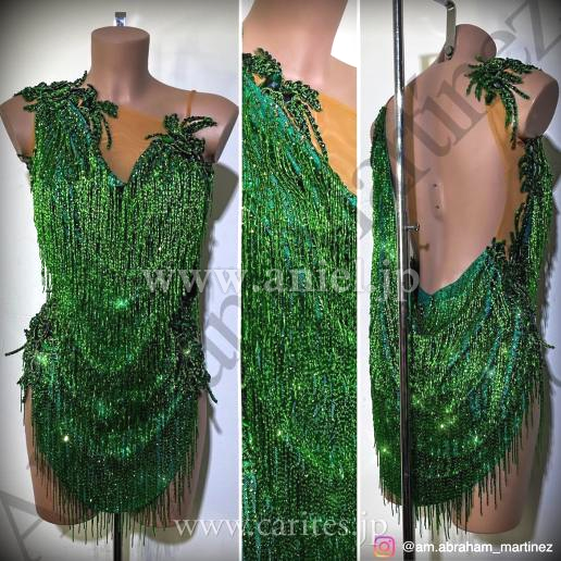 L6601・【Abraham Martinez】グリーンビーズフリンジ