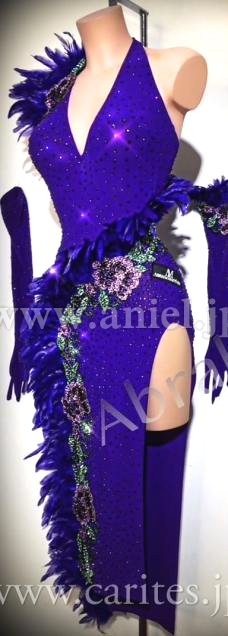 vol20.配信先行販売ドレス(ラテン)・【Abraham Martinez】パープル&フェザー