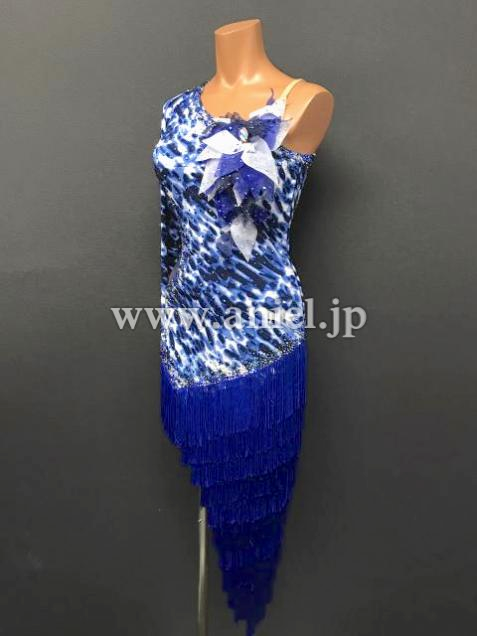 L6219・【gentil】青&ヒョウ柄