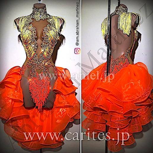 L7442・【Abraham Martinez】オレンジトロピカルフリル