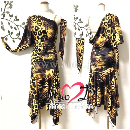 L5905・黒&黄ヒョウ柄※試着不可